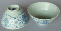 Bowls of unknown origin with similar decoration in outline only. Diameter 14.5cm.