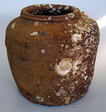 brown-glazed jar