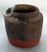brown-glazed urn