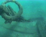 Ship's timbers, seen from the anchor ring.