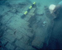 Bricks and lead sheeting of the Avondster's galley.